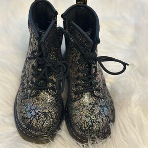 Dr. Martens Black Glitter Combat Boots